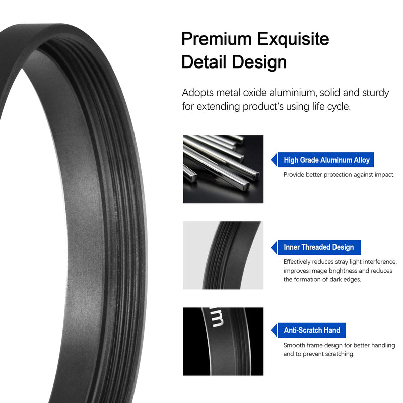 [AUSTRALIA] - Astromania Extension Tube, T2 Extension Tube Kit with M42x0.75 on Both Sides - Length 8mm 15mm 20mm 40mm, Telescope Photo Adapter Astrophotography Accessories Fit for M42 T2 T Ring DSLR/SLR Cameras 