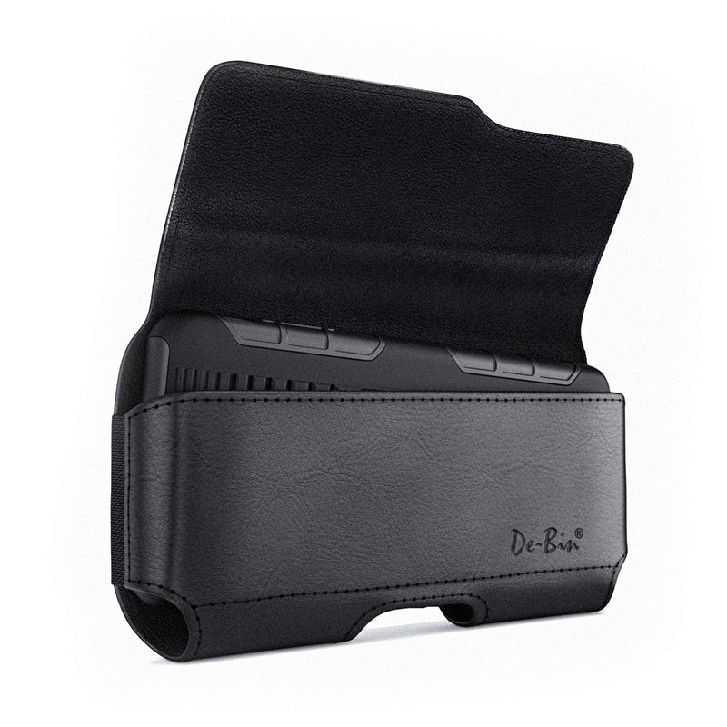DeBin Holster for iPhone 15 Pro Max 15 Plus, 14 Plus Pro Max 13 Pro Max, 12 Pro Max 11 Pro Max, Xs Max 8 Plus Cell Phone Belt Holder Case with Clip Pouch Cover (Fits with Otterbox Commuter Case) Black
