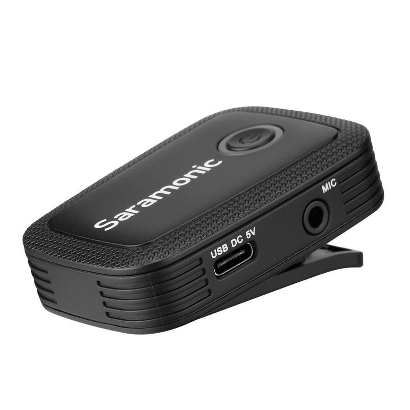 Saramonic 2.4 GHz Wireless Clip-On Transmitter w/Built-in Microphone & Lav for Blink 500 Receivers (BLINK500TX), Black