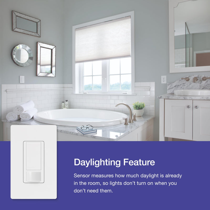 [AUSTRALIA] - Lutron Maestro Motion Sensor Light Switch Indoor for Bathroom, Garage, Laundry Room, Any Bulbs, Occupancy Vacancy Sensor, Single-Pole, MS-OPS2H-2-WH, White (2 Pack) 2 Pack 2-Amp Single Pole Switch 