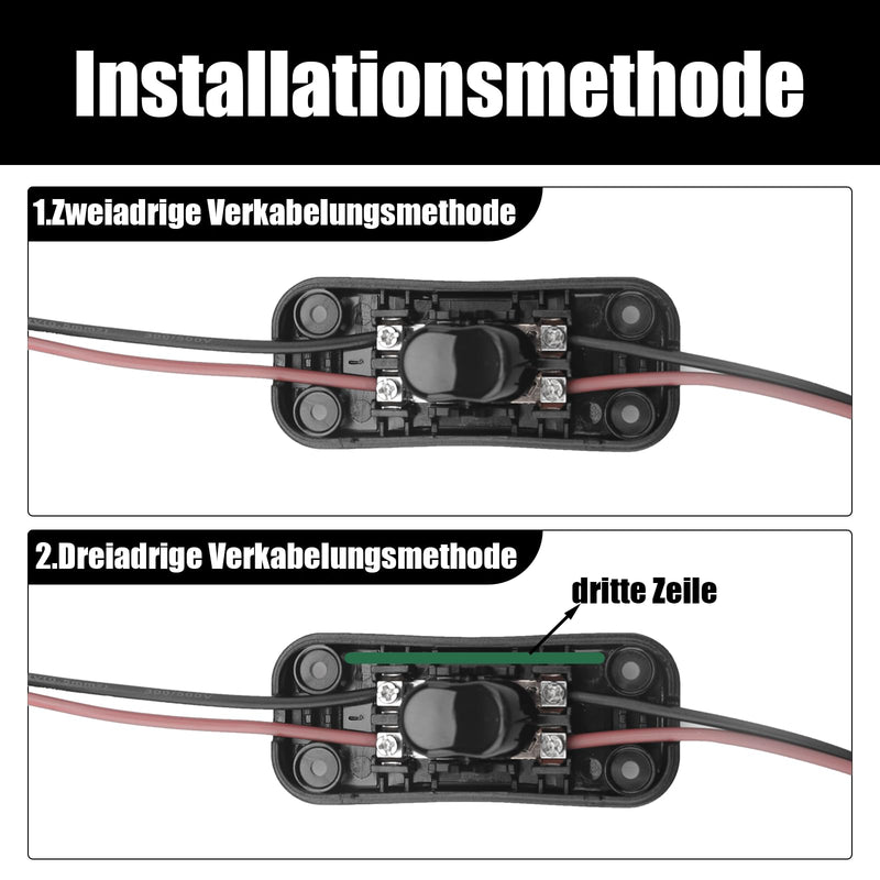 Powice 2 pieces intermediate switch, cord switch, 230 V, cable switch, suitable for 2 and 3-core power cables and small devices or lights toggle switch, (white + black) 2 Stück White+Black