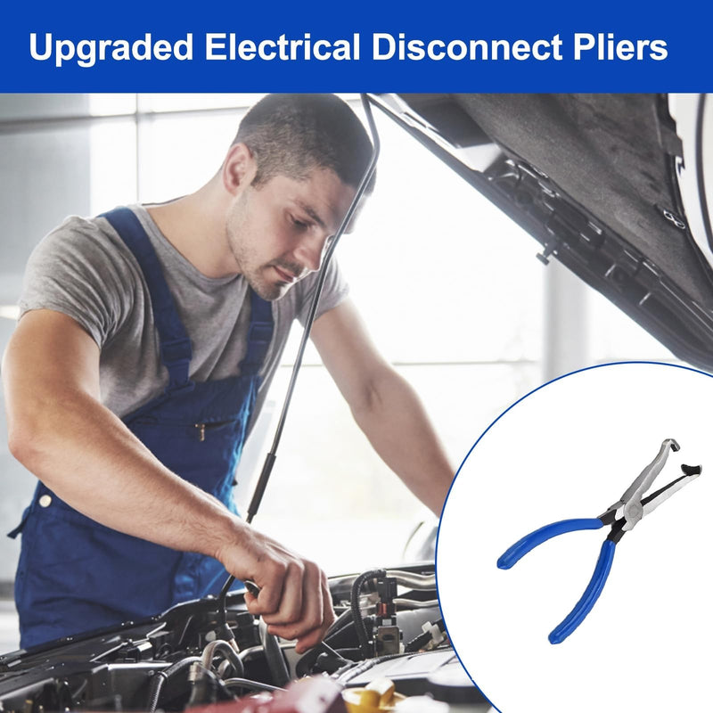 Electrical Disconnect Pliers, 8 inch Automotive Electrical Connector Disconnect Pliers Spark Plug Disassembly Tool (1PC Blue)