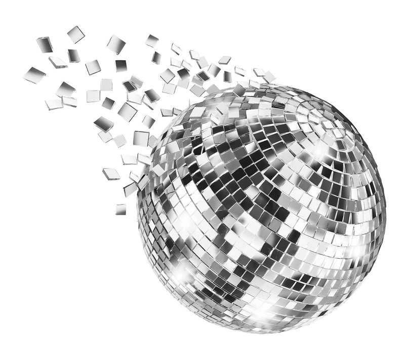 The Dreidel Company Mirror Disco Ball With Attached String For Hanging Ring, Reflects Light, Party Favor, 2" (6-Pack) 6-Pack