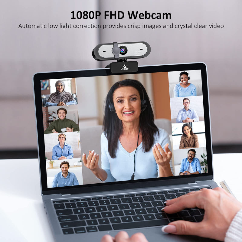 NexiGo N660P 1080P 60FPS Webcam with Software Control, Dual Microphone & Cover, Autofocus, HD USB Computer Web Camera, for OBS/Gaming/Zoom/Skype/FaceTime/Teams/Twitch Black