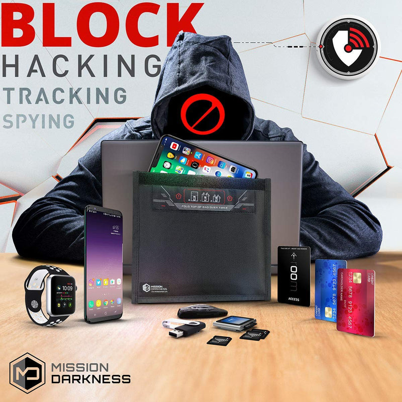 Mission Darkness Non-Window Faraday Bag for Phones // Device Shielding for Law Enforcement, Military, Executive Privacy, Travel & Data Security, Anti-Hacking & Anti-Tracking Assurance