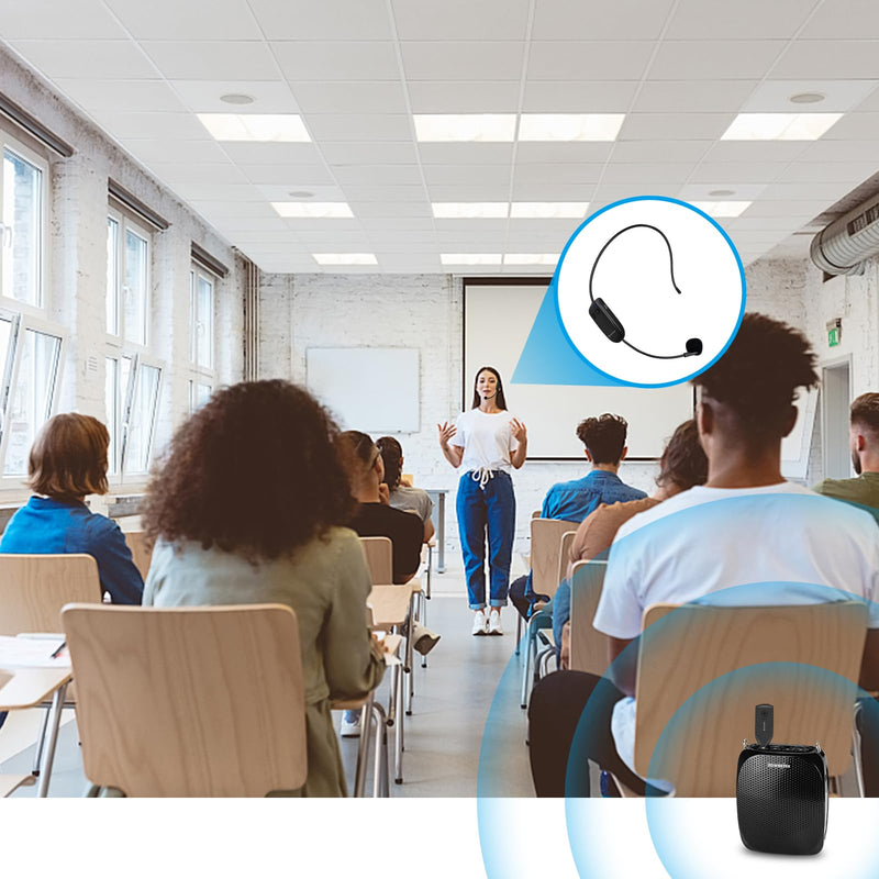 [AUSTRALIA] - ZOWEETEK Wireless Microphone Headset,UHF Headset Mic System,165ft Range,Support Voice Amplifier,PA System,Power Amplifier etc,Suitable for Teacher,Yoga and Fitness Instructor,Training,Lecturers 