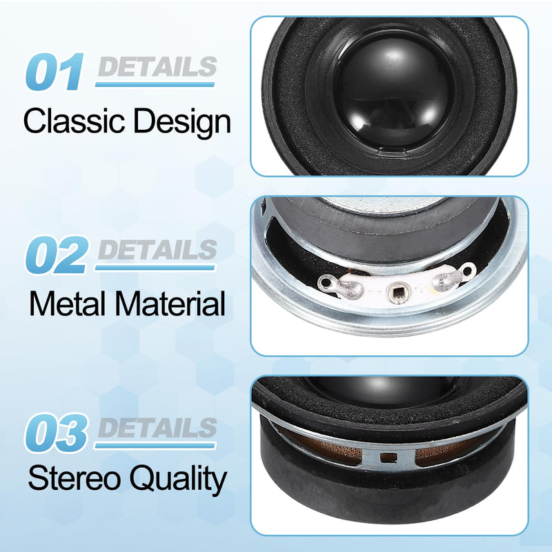 MECCANIXITY 4 Pcs 3W 4 Ohm Small Speakers Metal Shell Round Micro External Magnet Speaker for Mini Speakers DVD EVD Multimedia Mobile Portable Advertising Machine,45x35mm Black 45x35mm
