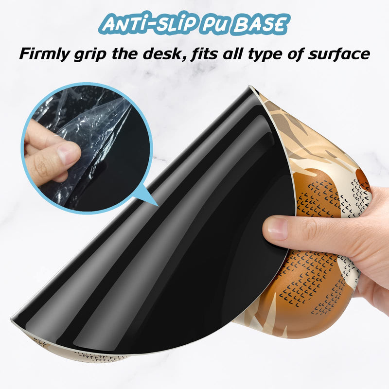 Hsurbtra Ergonomic Mouse Pad with Wrist Rest Support, Gel Mouse Pads with Non-Slip PU Base, Pain Relief Memory Foam Mousepad, Cute Mouse Pad for Laptop PC, Office Supplies Decro, Brown Brown-12