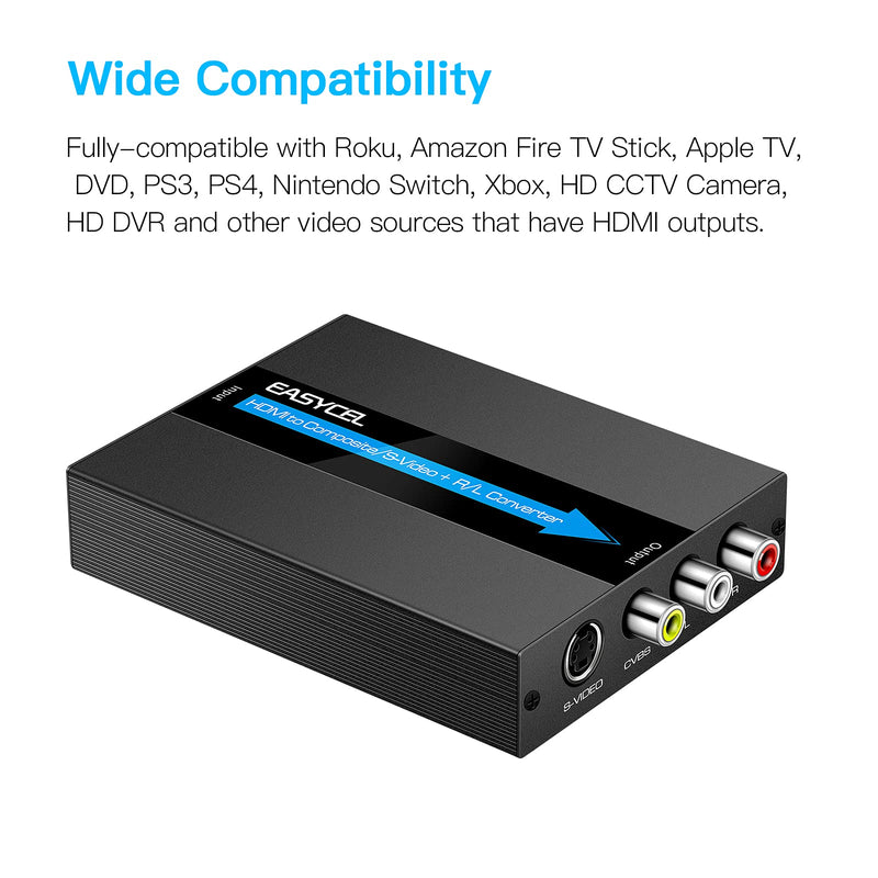 [AUSTRALIA] - HDMI to S-Video RCA Converter, 1080P Input, Easy Installation, No Software Required 