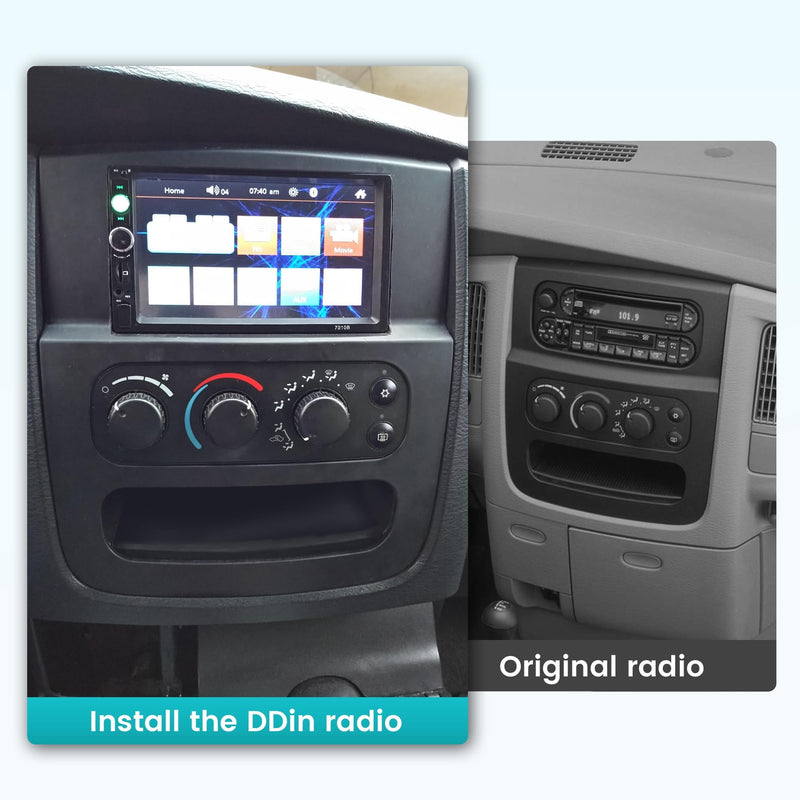 NuIth Double Din Radio Stereo Dash Kit with Radio Harness & Antenna Adapter for 2002-2005 Dodge Ram 1500 2500 3500, Double DIN Installation Multi Kit, DDIN Installation Kit for Ram