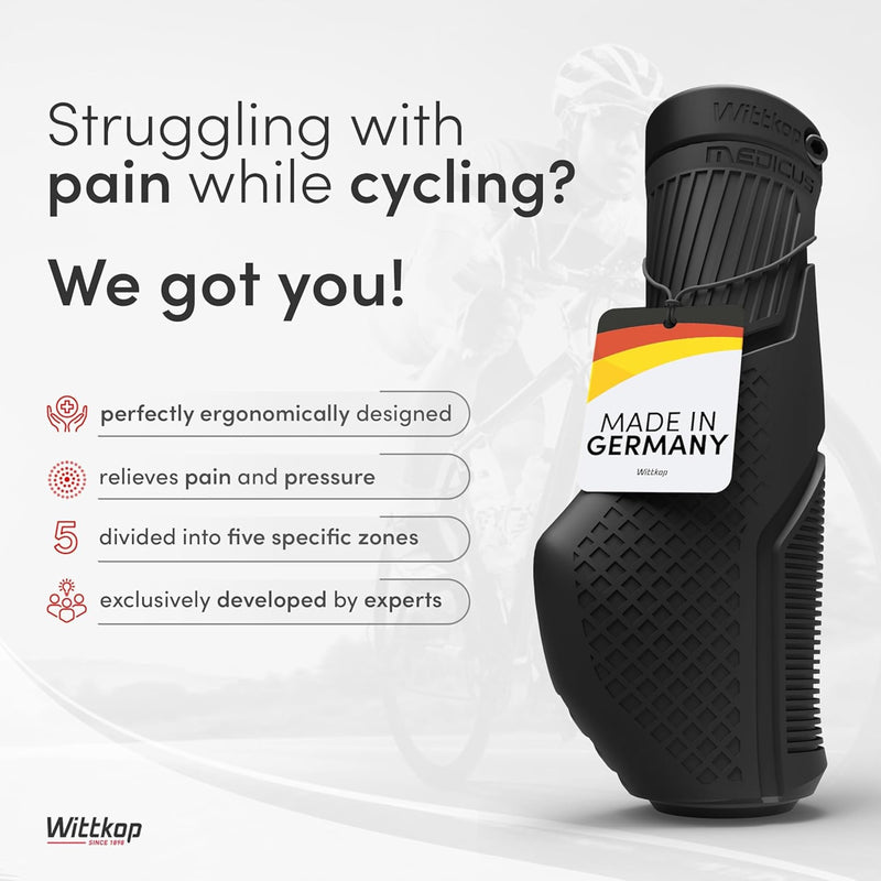 [AUSTRALIA] - Wittkop Bike Grips With Innovative 3-Zone Design Made in Germany - Ergonomic Non-Slip Comfort and EFC Zones for Optimized Grip & Comfort - Handlebar 