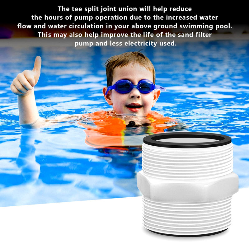 Pool Hose Adapter for Intex & Coleman Pool Split Hose Joint Connector, Swimming Pump 1.5 Inch Pools Drain Adapter Extender with 4 Ring Gaskets for Above Ground Pools Pump Hose Connector - 2 Pack
