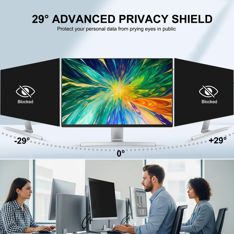[2-Pack] 20 Inch Reusable Nano Bezel Anti-Glare Computer Privacy Screen | for Monitor, 16:9 Aspect Ratio, Residue-Free Removable Anti-Spy Filter, Eye Protection Anti-Blue Light Desktop Shield 20 Inch(Diagonal)-16:9 Aspect Ratio