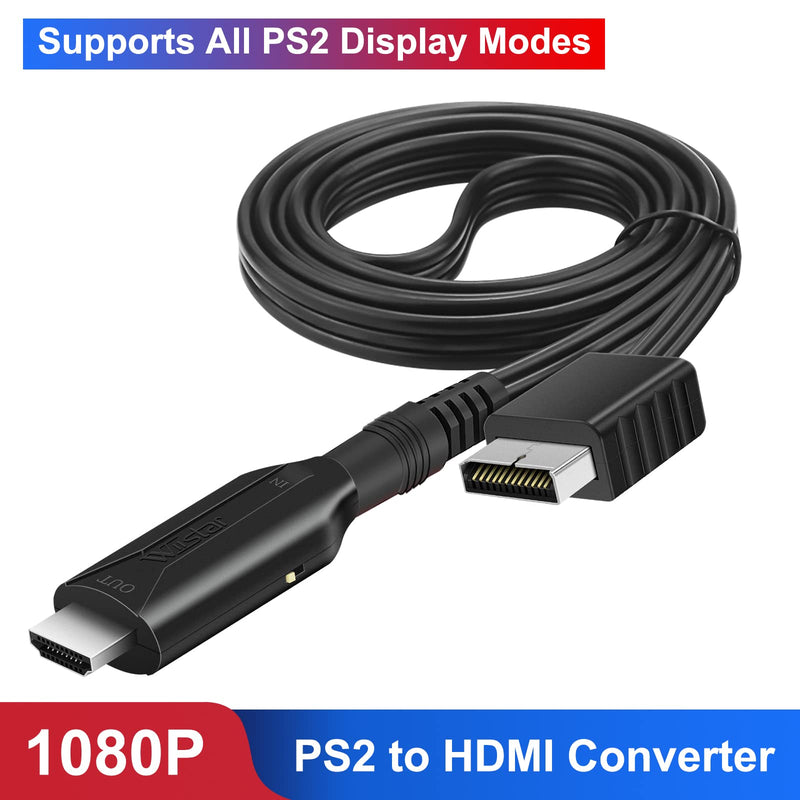 PS2 to HDMI Converter Adapter PS2 HDMI Cable 1m/3.2ft Video Converter for HDTV HDMI Monitor Supports All PS2 Display Modes