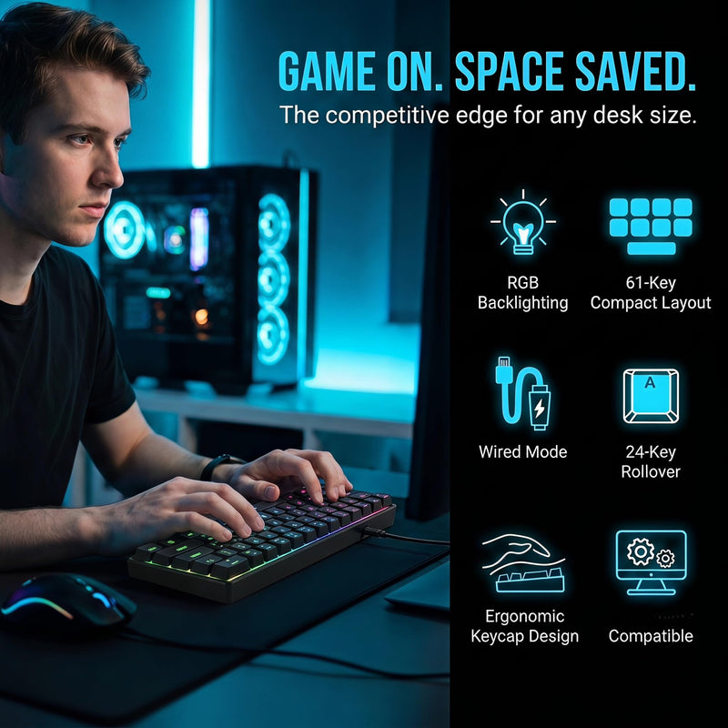 Wired Computer Keyboard, Full Size Ergonomic Keyboard, Works with Windows, Plug and Play, Line Length1.5M, Easy to Use with Media Control, Desktop Input for Home Office, Study Work (Black) Black