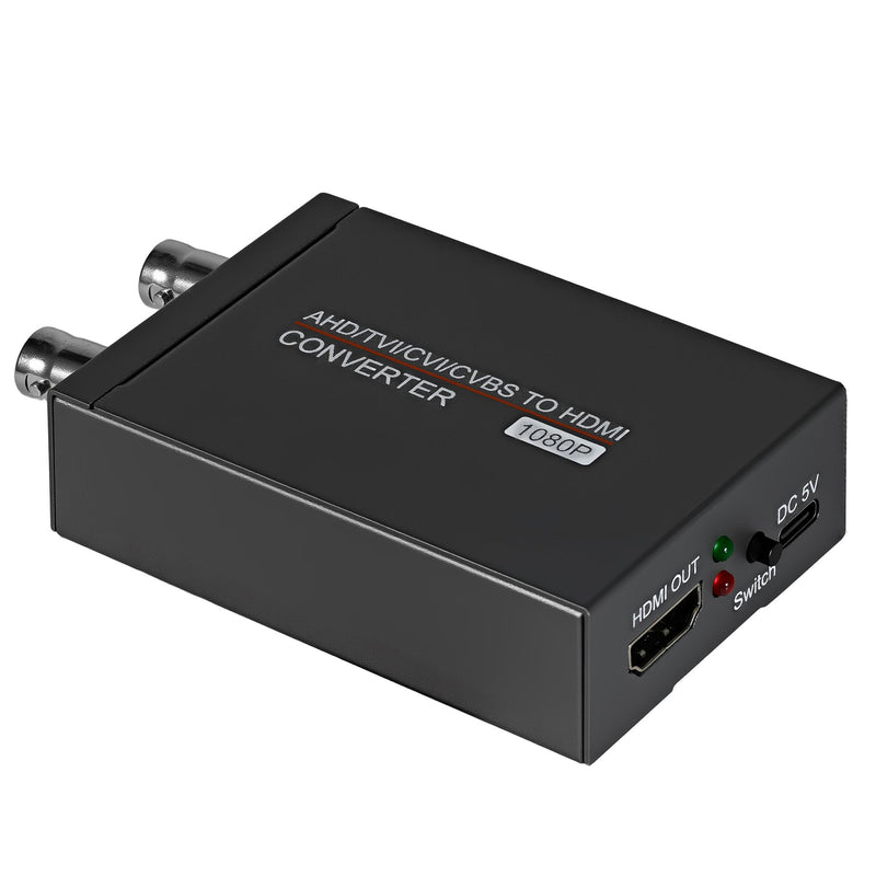 TVI/CVI/AHD to HDMI Converter, Full HD 4K 720P/ 1080P/ 3MP/ 4MP/ 5MP/ 8MP BNC to HDMI Video Signal Adapter, for Monitor/HDTV, High-Def Signal Conversion, Auto-Resolution Detection