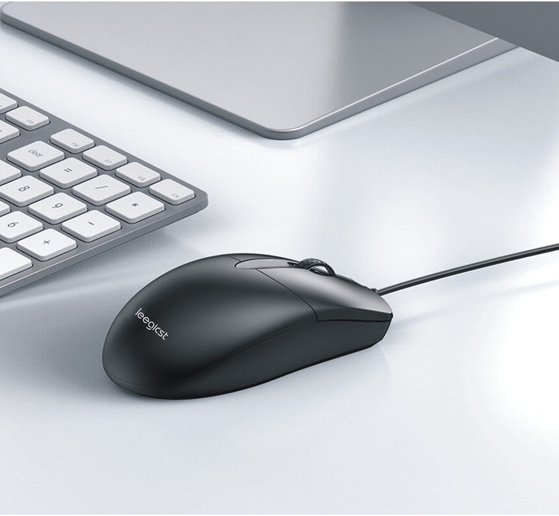Leegicst Wired Optical Computer Mouse - M102 3-Button USB Corded Computer Mice for Computers laptops Chromebook MacBook PC Computer (Black) Black