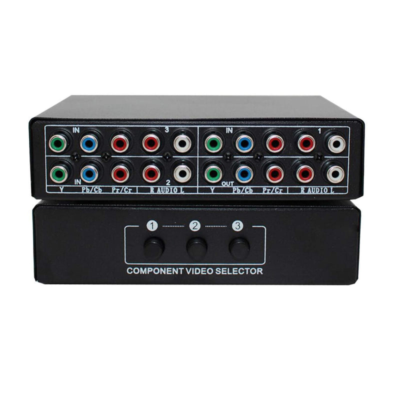 [AUSTRALIA] - Component AV Video Switch Box 3 in 1 Out, BolAAzuL 3 Port 5 RCA YPbPr Cable RGB Component AV Switcher Selector Converter 3-Way Plug & Play for Retro Gaming PS2 Wii Xbox DVD Player TV 3X1 Switch 
