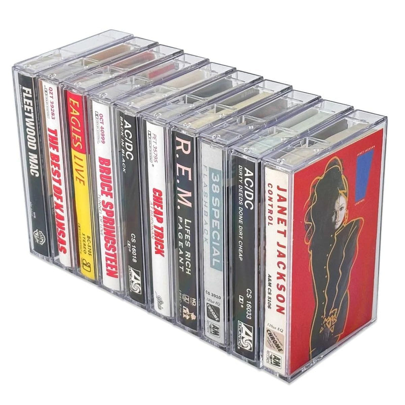 BCW Cassette Tape Cases - 10 Pack | Crystal Clear Protective Polystyrene Case | Protect and Display Your Audio Tape Collection | Fits Standard Cassette Tapes