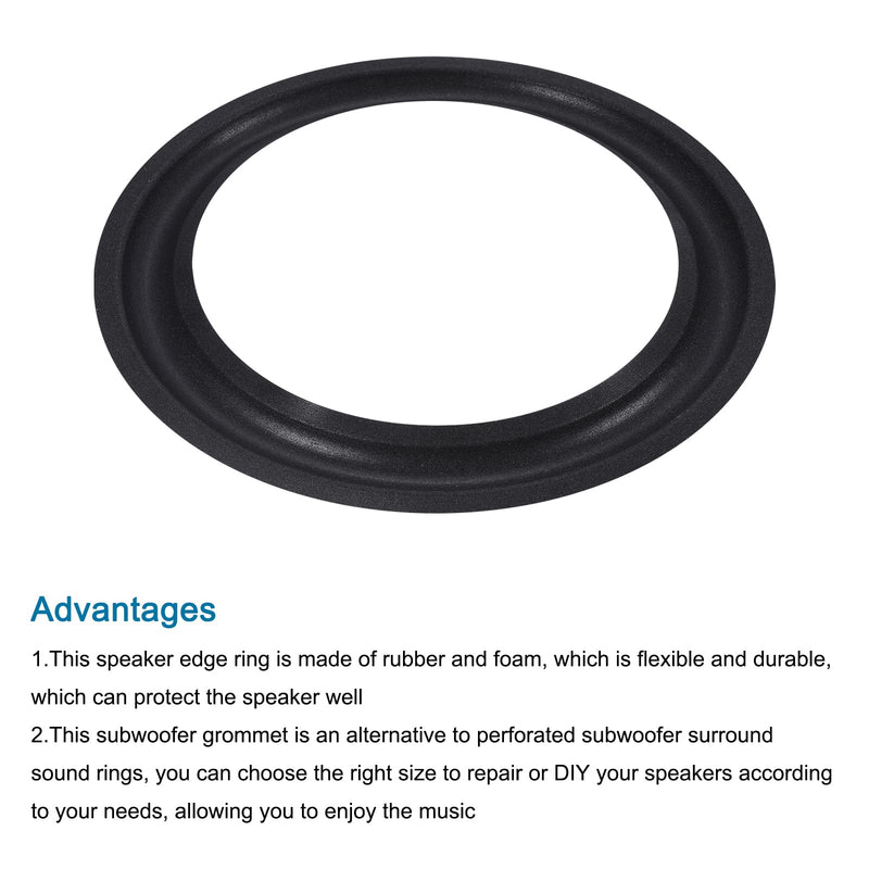 MECCANIXITY Rubber Speaker Foam Edge Surround Rings 8 Inch 143mm x 205mm Perforated Subwoofer Rings Replacement Parts for Speaker Repair or DIY Black