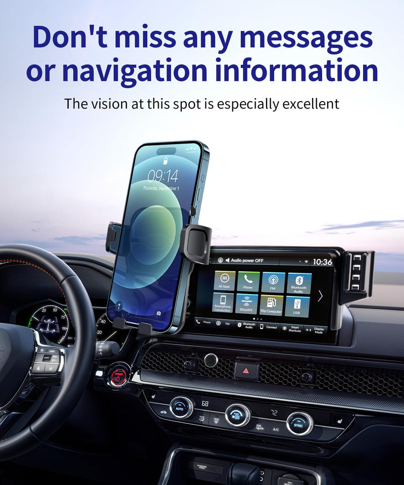 Auto Clamp Car Phone Holder for Honda CR-V, HR-V 2023-2026, 7/9" Screen | Universal Mechanical clip Cell phone Mount Accessories Fit iPhone Android,Automobile Cradle GPS Dashboard Navigation Bracket