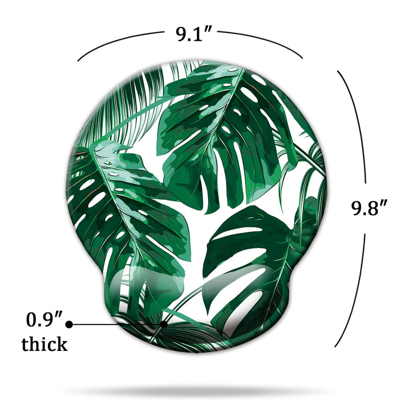 Ergonomic Mouse Pad with Wrist Support,Dooke Cute Wrist Pad with Non-Slip Rubber Base for Computer, Laptop, Home Office Gaming, Working, Easy Typing & Pain Relief Tropical Leaf Green Plant