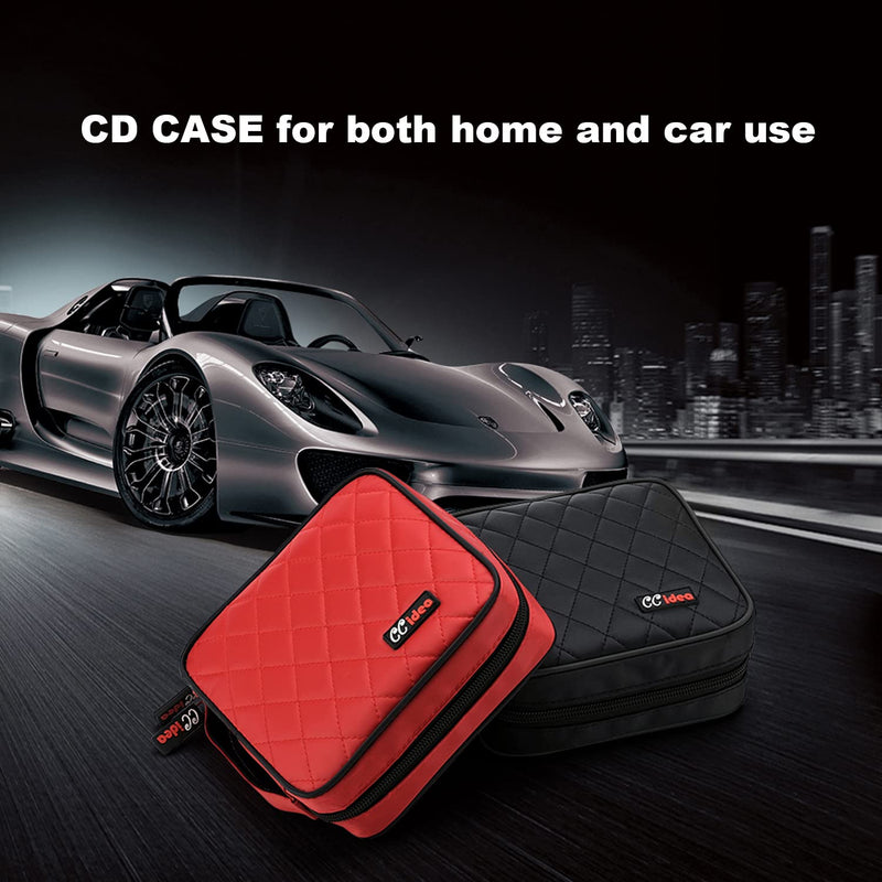 CCidea 40 Capacity CD/DVD Case Holder Portable Wallet Disc Storage Binder for Car, Home,Travel Carrying Organizer (Black) Specials Black