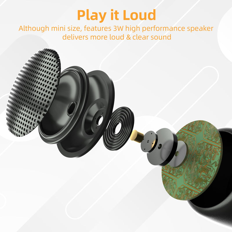 Mini Speaker for Crocs, Croc Bluetooth Speaker, Portable Speaker for Crocs Accessories, Speaker Charm for Crocs Sports Shoes Black