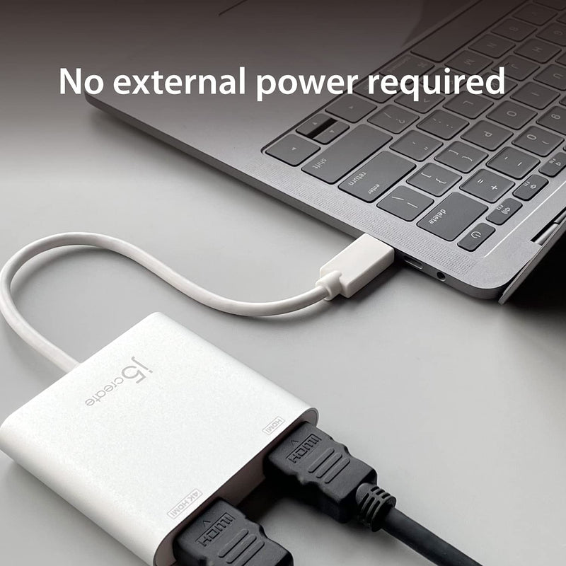 j5create USB to HDMI Adapter - Dual HDMI USB 3.0 Multi-Monitor Cable | 4K + 1080p | Compatible with Windows and macOS (JUA365) Single