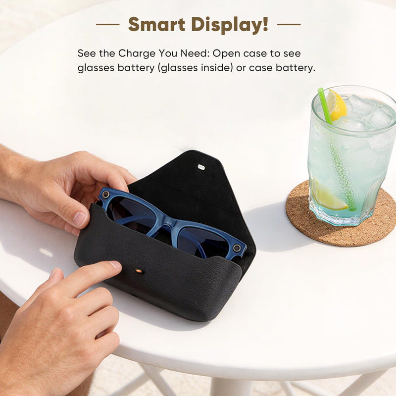 Smart AI Glasses Charging Case Compatible with Ray-Ban Meta Wayfarer/Skyler/Headliner, Oakley Meta HSTN Replacement Charging Station LED Indicator