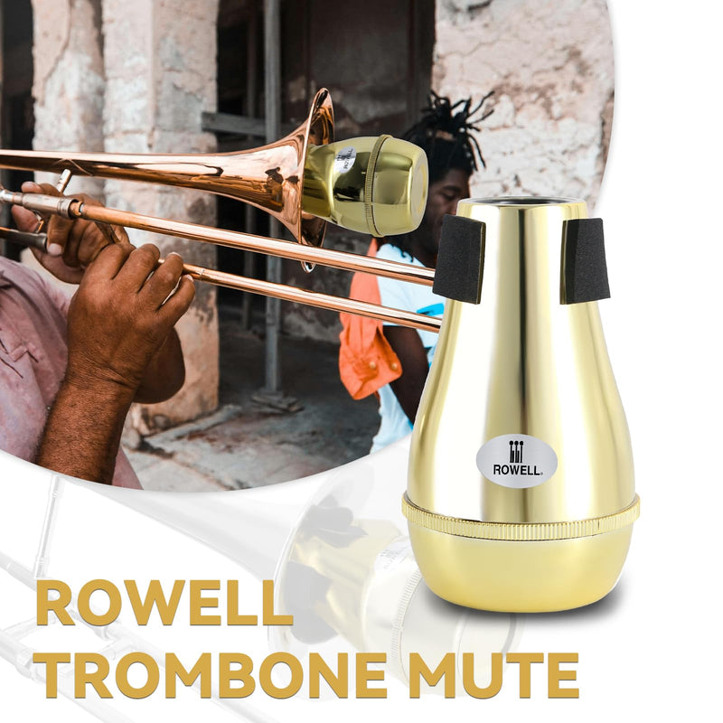 ROWELL Trombone Mute ABS Trombone Mutes Silencer Lightweight Gold Trombone Mute Trombone Mutes with High Density Sponge Interface,Mute for Teaching and Learning Trombone