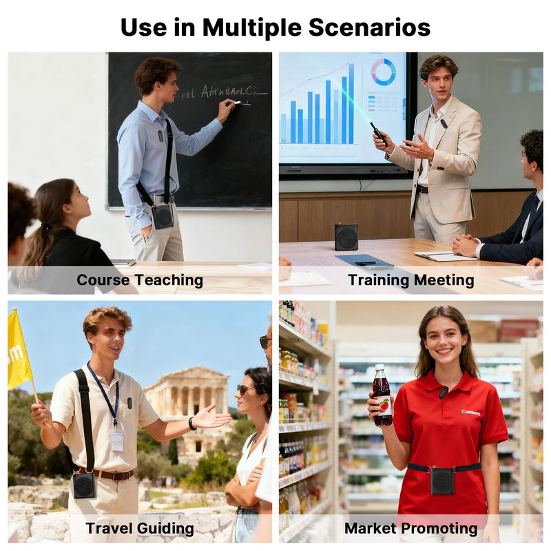 [AUSTRALIA] - yAyusi Wireless Voice Amplifier for Teachers with 2 Magnetic Lavalier Mics, Hands Free Mini Portable Microphone and Speaker with Lanyard, Rechargeable Teacher Microphones for Classroom/Meetings/Speech 