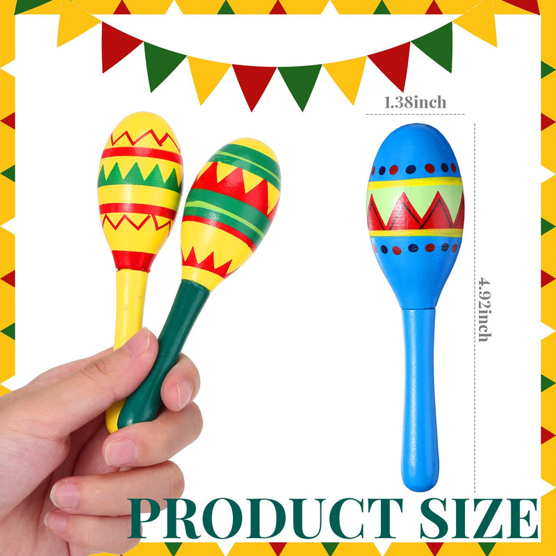[AUSTRALIA] - Civaner 24 Pcs Mini Fiesta Maracas for Adults Cinco De Mayo Maracas Mexican Party Decorations 6 Designs Party Favors for Mexican Party Props, 4.92 x 1.38 Inch 