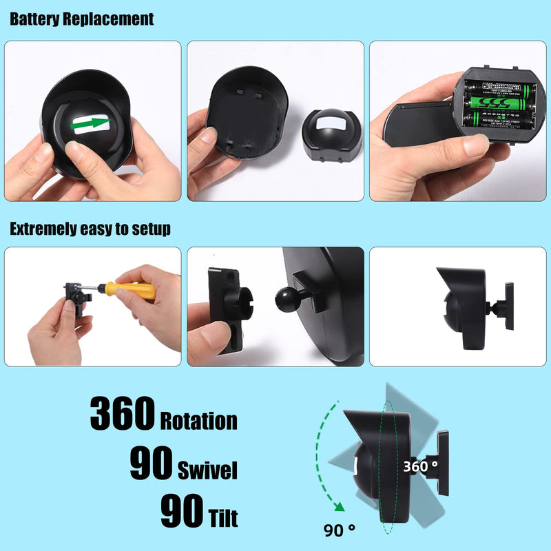 328ft Range Wireless Driveway Alarm Outside Weather Resistant Motion Sensor Alarm Security Alert-Protect Outdoor/Indoor Property-2 Receiver and 3 PIR Motion Detector-38 Chimes Black 2 alarms + 3 waterproof sensors