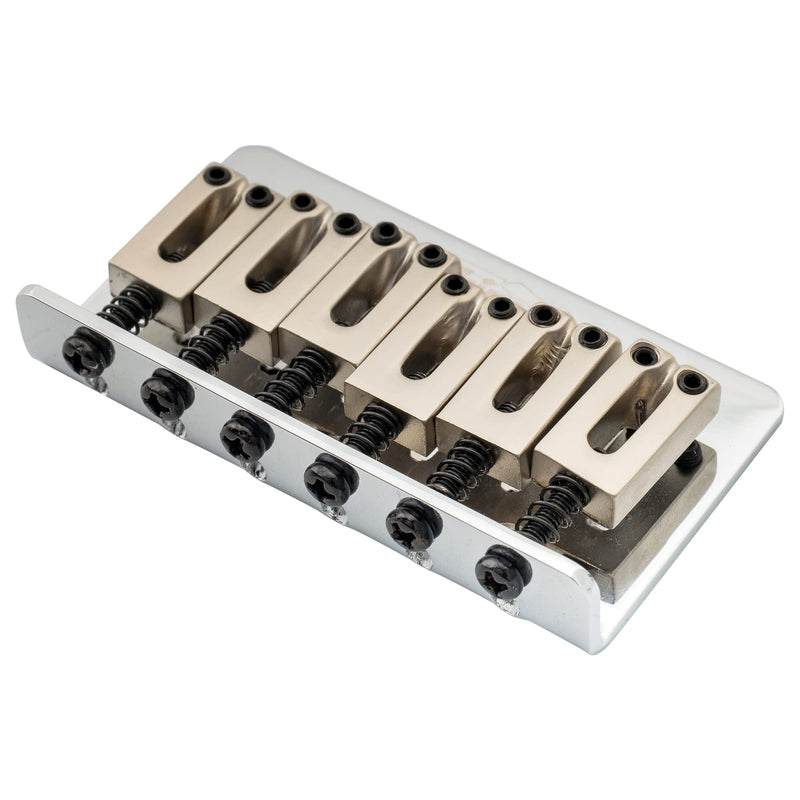 [AUSTRALIA] - Wilkinson WOF01 52.5mm (2-1/16 inch) Hardtail Fixed Bridge for Squier/Mexico Fender Strat Electric Guitar, Chrome 