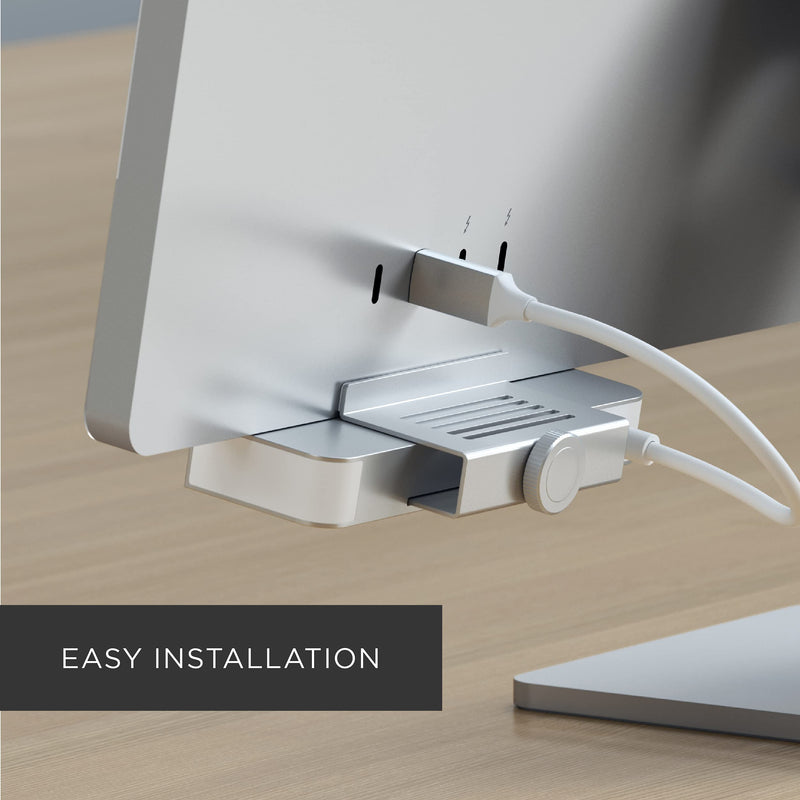 Satechi USB-C Clamp Hub – USB-C Data Port, USB-A 3.0 Data, Micro/SD Card Reader – Compatible with Apple Studio Display and 2021 iMac 24-inch. Does Not Fit 2020 iMac and Earlier Models (Silver) Silver