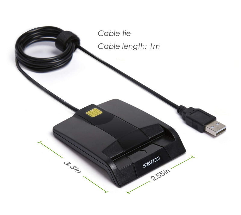 DOD Military USB Common Access CAC Smart Card Reader, Compatible with Mac OS, Win, Linux (Horizontal Version) Cac Card Reader V1