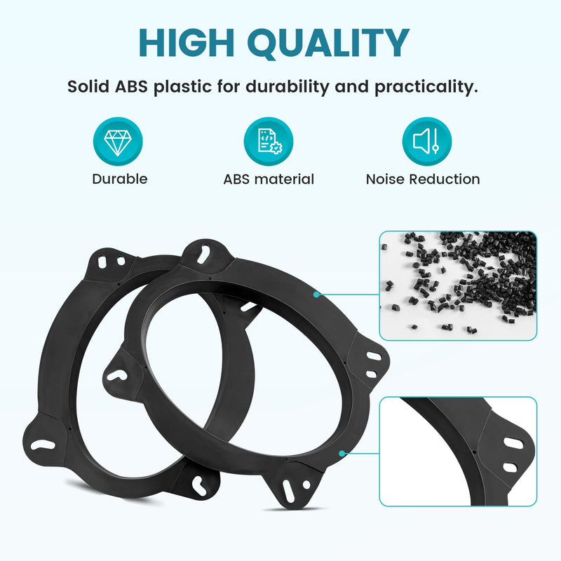 6×9 Inch Front Door Speaker Spacer Bracket Adapter for Select 2003-2014 Toyota Camry/Avalon/ 4Runner Lexus Gx/Rx, 6×9” Speaker Ring Adapter Solid Plastic Aftermarket Speaker Adapter
