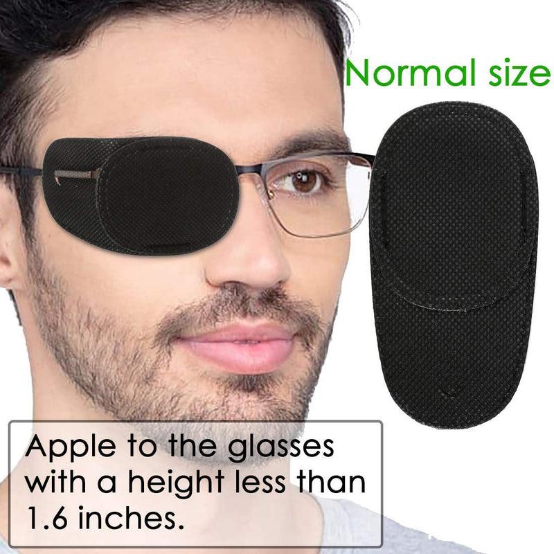 Eye Patches for Adults Kids 12 Piece Patch Glasses Treat Lazy Amblyopia Strabismus Left or Right Eyes (Black) Black