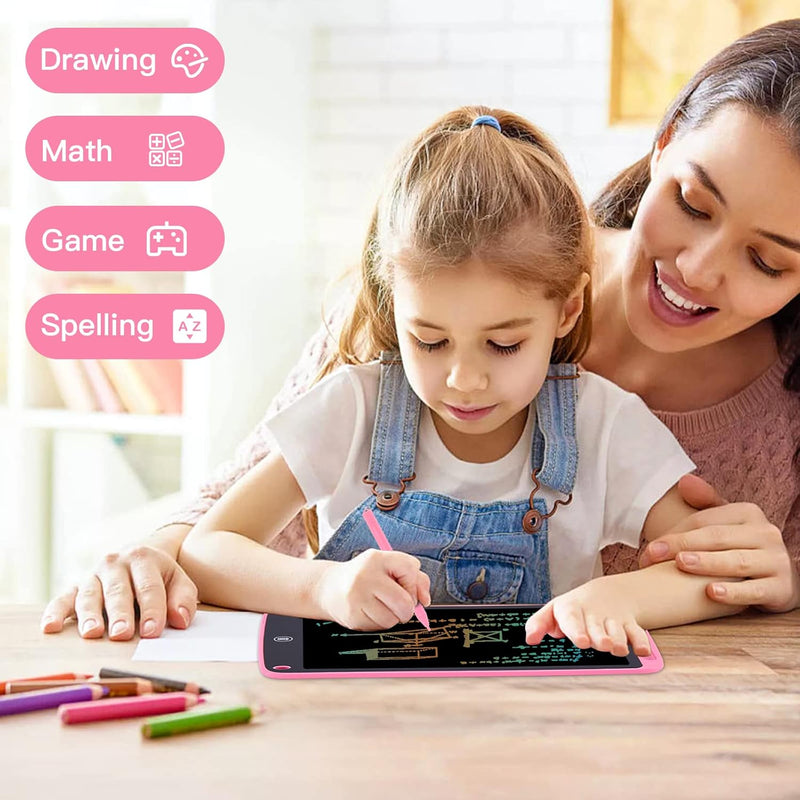 Toys Gifts for Girls, LCD Writing Tablet for Kids, Toddler Toys for 3 4 5 6 7 Year Old, 10 Inch Doodle Board Erasable Drawing Tablet Writing Pad Drawing Pad with Lanyard, Toddler Travel Toys (Pink) pink