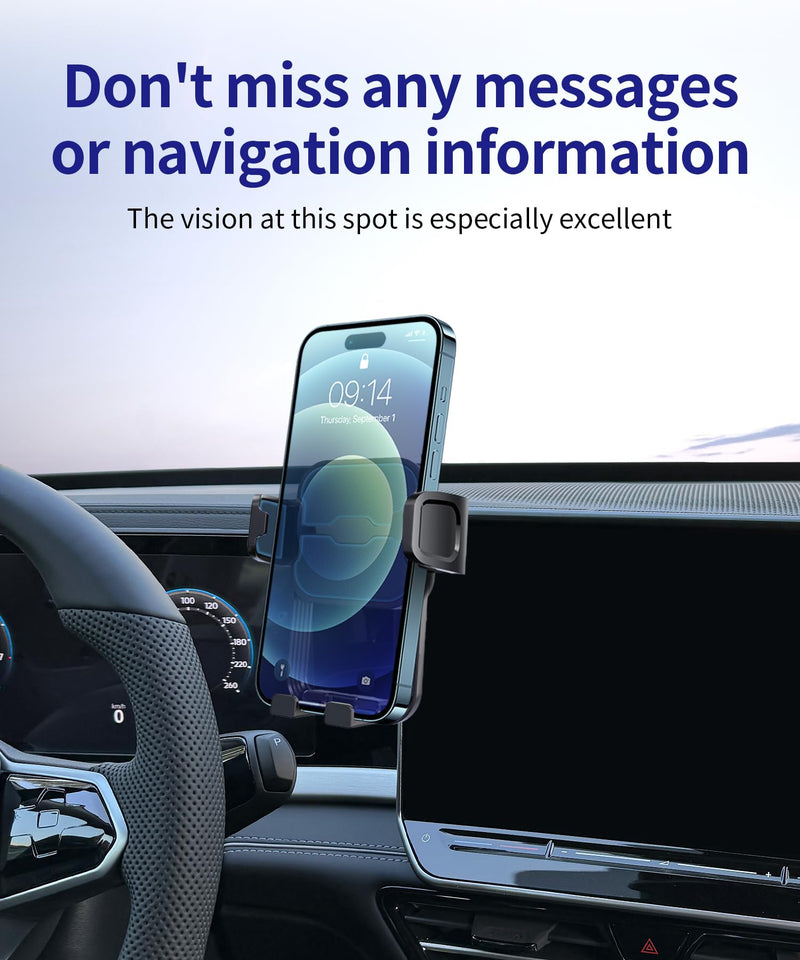 Auto Clamp Car Phone Holder for Volkswagen Tiguan 2025-2026, 12.9" Screen | Universal Mechanical Clip Cell Phone Mount Accessories Fit iPhone Android,Automobile Cradle GPS Dashboard Navigation Bracket 12.9-inch for 2025-2026 Tiguan