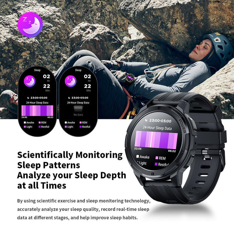Gravity C25 1.43" AMOLED Smartwatch with Always-On Display, Bluetooth Call, AI Voice, 100+ Sports Modes, Heart Rate & Sleep Monitor, 1 ATM Waterproof, Fitness Tracker for iOS & Android (Gray)