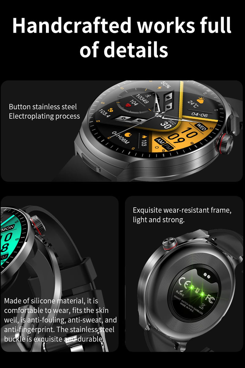 Smart Watch with Earbuds, 2 in 1 Bluetooth Smart Watch, 1.85" HD IPS Screen Smartwatch for Men Women, Fitness Tracker Long Time Standby Men Women Sports Smartwatch