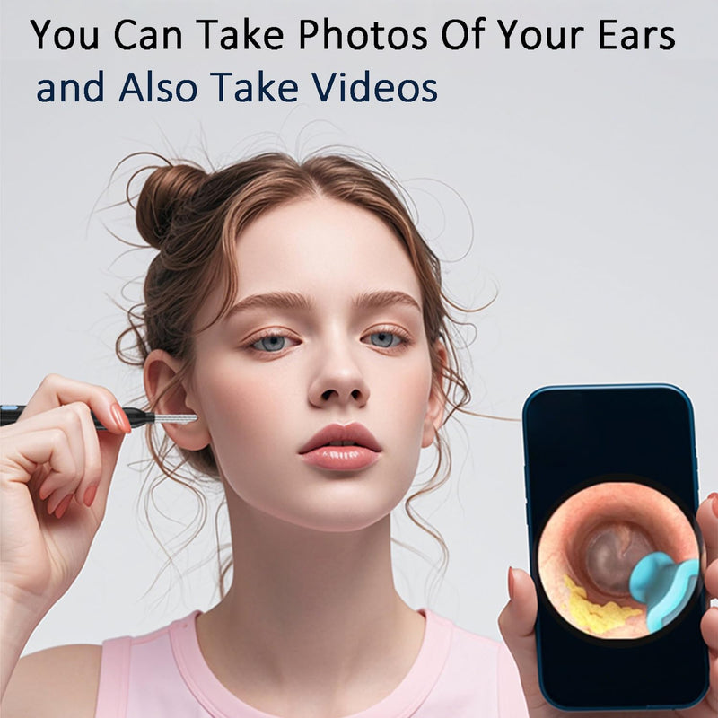 Ear Wax Remover Otoscope Cleaner Kit, Easy and Safe Ear Cleaning, Ear Shoe Removal Kit with 1080P HD Camera, 6 Ear Set and 8 Conventional Tools, Ear Cleaning Kit for iPhone, iPad, Android