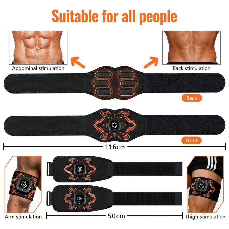 OSITO Electronic Muscle Stimulator, Abs Stimulator Muscle Toner-3 Pack | Ab Machine Trainer for All Body,Fitness Strength Training Workout Equipment for Men and Women,