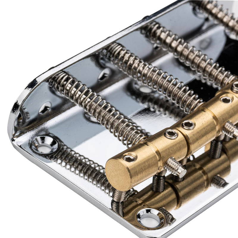 4-String Electric Bass Fixed Bridge - Gold Brass Saddles for Enhanced Sustain, Designed for Fender Jazz/Precision Bass