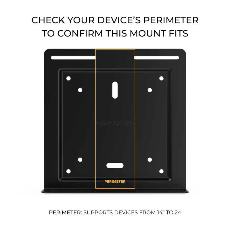 HumanCentric Universal Wall & VESA Mount, Adjustable Strap | For Small computers, UPS Units, Cable Boxes, Modems & Other Electronic Devices, Mounts on Wall or Back of Computer Monitor