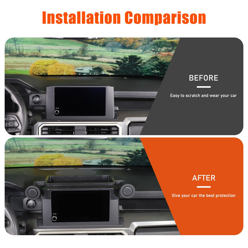 TOYCIDFG Dashboard Storage Tray Behind Screen with Magnetic Phone Holders Compatible with Toyota Tacoma 2024 2025 2026 8inch Touchscreen Version, Car Dash Organizer Accessories