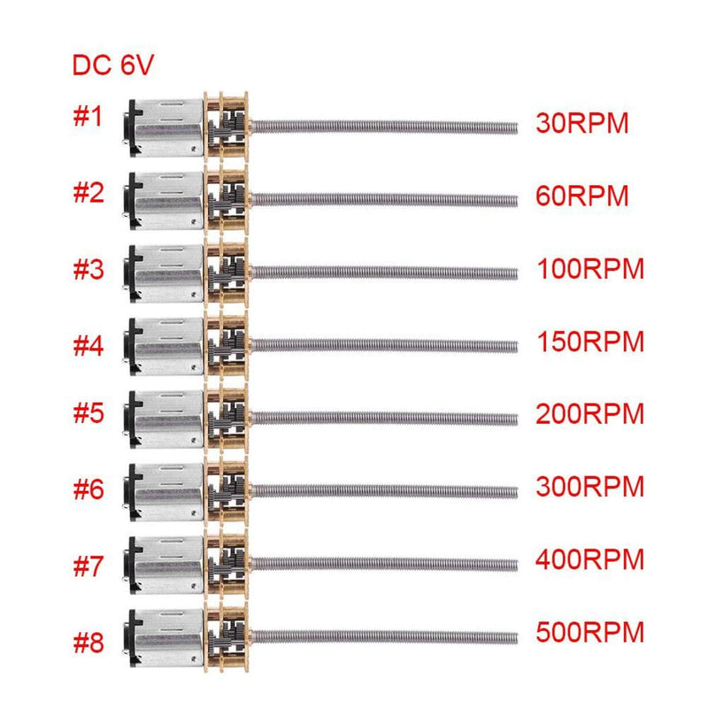 [AUSTRALIA] - Akozon 6 V Gear Motor with Long M3 55 mm Screw Thread Output Shaft Speed Reduction Gear Motor 30/60/100/150/200/300/40/500 RPM (300 RPM) 300 rpm. 