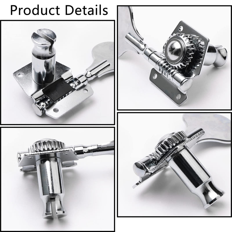 4 String Bass Guitar Bridge 93 x 45 mm (3.66 x 1.77 inch) Reliable and Versatile Bass Bridge for Your Instrument, Silver Bridge+4R Keys